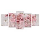 Quadro Mosaico Decorativo Floral Flores Rosa Dourado Flor Efeito Vidro