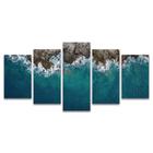 Quadro Mosaico Decorativo Oceano Mar Esverdeado Rochas Montanha