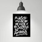 Quadro Motivacional Determinação Sucesso 33X24Cm - Com Vidro