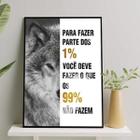 Quadro Motivacional Lobo 24X18Cm