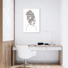 Quadro Mulher Negra em Linhas 60x43 Filete Branco Moldura Filete, Branca