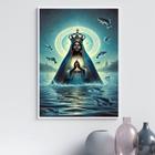 Quadro Nossa Senhora Aparecida - Mar 33x24cm - com vidro