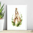 Quadro Nossa Senhora De Fátima Minimalista 33x24cm - com vidro