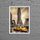 Quadro Nova York Taxi Amarelo 24x18cm - com vidro