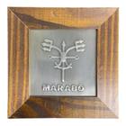 Quadro Orixá Exú Marabô Madeira Imbuia E Metal 14,5X14,5Cm