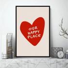 Quadro Our Happy Place - Coração 24X18Cm - Com Vidro