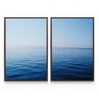 Quadro Paisagem Praia Mar Azul Moderno Decorativo Oceano Com Moldura - Bimper