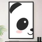 Panda Desenho Animais Roxo Quadro Moldura Preta 60x40cm - Loja PlimShop