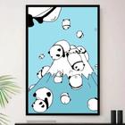 Quadro Panda Musica Desenho Infantil Decorativo A4 23x33cm em