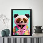 Quadro Panda Humano - Óculos 45X34Cm - Com Vidro