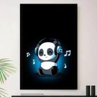 Quadro infantil desenho panda fundo azul - Conspecto