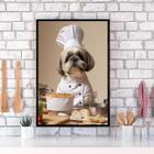 Quadro Para Cozinha Cão Shih Tzu 33X24Cm - Com Vidro