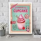 Quadro Para Cozinha Cupcake Rosa 24x18cm