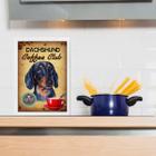 Quadro Para Cozinha Dachshund Xícara Café 33x24cm - com vidro