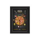 Quadro para Cozinha Pizza Moldura Preta 33x43cm