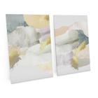 Quadro Para Sala Decorativo Abstrato Elegant Soft Watercolor Kit 2 Telas 120x80 Grande Canvas - Bimper