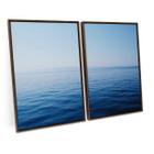 Quadro Para Sala Moderno Decorativo Vista Para O Mar Praia E Céu Azul C/ Moldura - Bimper