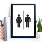 Quadro Para Sinalizar Banheiro Unissex 33X24Cm - Com Vidro