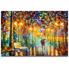 Quadro Paris Chuva Casal Noite Leonid 90x60 Sala Decorativo