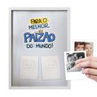 Quadro Personalizado Moldura Branca Dia Dos Pais Modelo Melhor Pai do Mundo