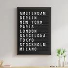 Quadro Placa De Aeroporto Cidades 33x24cm - com vidro