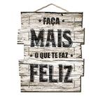 Quadro Placa Decorativa Madeira Ripas Frases 44x52 cm - D'Rossi