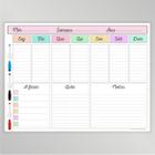 Quadro Planejamento Mensal 3 Canetas Com Suporte MOD03 67 x 50 cm