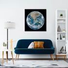 Quadro Planeta Terra 43x43 Caixa Preto Moldura Caixa, Preta