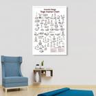 Quadro Posições Yoga Asanas Chart 43x30 Caixa Branco Moldura Caixa, Branca