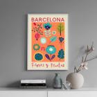 Quadro Poster Flores e Plantas - Barcelona 33x24cm - com vidro