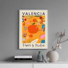 Quadro Poster Flores e Plantas - Valencia 24x18cm - com vidro