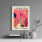 Quadro Poster Flower Market - London 45X34Cm - Com Vidro