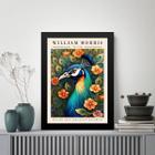 Quadro Poster Pavão - William Morris 33X24Cm - Com Vidro