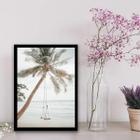 Quadro Praia Coqueiro Balanço 45X34Cm - Com Vidro