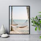 Quadro Praia Rede Relax 24X18Cm - Com Vidro