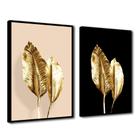 Quadro Premium Textura CX Alta Folhas de Ouro 2 2un 40x60