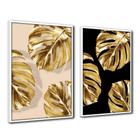 Quadro Premium Textura CX Alta Folhas de Ouro 5 2un 40x60