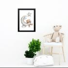 Quadro Quarto Bebê Ursinho Lua Estrela 24X18Cm - Com Vidro
