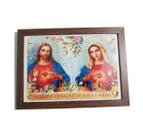 Quadro Quebra-Cabeça Mdf 24 Peças Sagrado Coração Jesus E