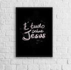 Quadro Religioso Jesus 24x18cm - Decoração Quarto/Sala Preta