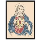 Quadro Religioso Sagrado Coração de Jesus mod 4 A4 - FR142