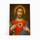 Quadro Sagrado Coração De Jesus Cristo Canvas 60X40Cm