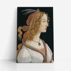 Quadro Sandro Botticelli Retrato Jovem Mulher Canvas 60x40cm