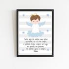 Quadro Santo Anjo Anjinho Menino 24x18cm - com vidro