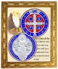 Quadro São Bento, com medalha e oração, 05, 30x25cm. Angelus