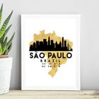 Quadro São Paulo Brazil - Escala 24x18cm - com vidro