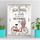 Quadro Seja Grato A Vida Retribui 33x24cm - com vidro