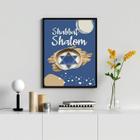 Quadro Shabbat Shalom Estrela de Davi 45x34cm - Com Vidro