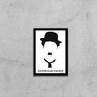 Quadro Silhueta Charlie Chaplin 45x34cm - com vidro