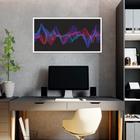 Quadro Sound Wave Colors 60x30 Caixa Branco Moldura Caixa, Branca